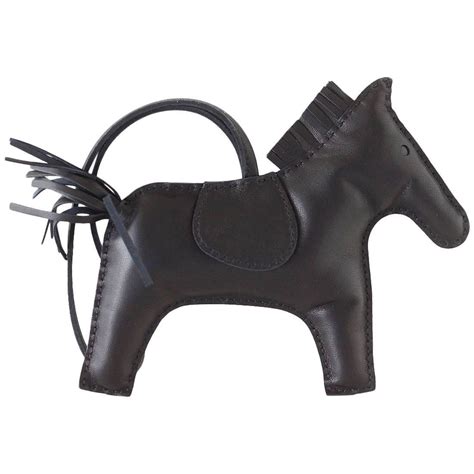 hermes bag charm black|hermes leather horse bag charm.